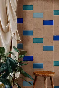 Background tile, Effect terracotta, Color brown, Unglazed porcelain stoneware, 15x15 cm, Finish antislip