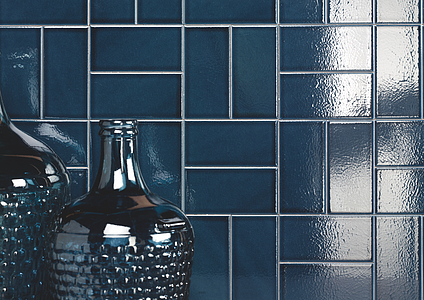 Background tile, Effect left_menu_crackleur ,unicolor, Color navy blue, Ceramics, 7.5x15 cm, Finish glossy