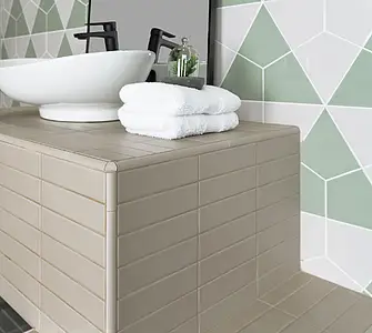 Background tile, Effect unicolor, Color white, Ceramics, 16x18.5 cm, Finish glossy