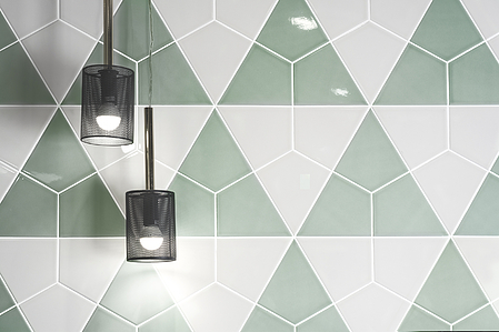 Background tile, Effect unicolor, Color green, Ceramics, 16x18.5 cm, Finish glossy