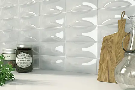 Piastrella di fondo, Effetto unicolore, Colore grigio, Ceramica, 7.5x15 cm, Superficie lucida
