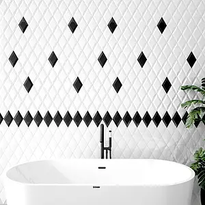 Background tile, Effect unicolor, Color black, Ceramics, 10x20 cm, Finish glossy