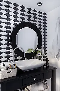 Background tile, Effect unicolor, Color black, Ceramics, 10x20 cm, Finish glossy