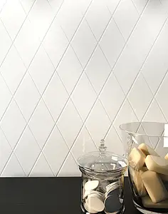 Background tile, Effect unicolor, Color white, Ceramics, 10x20 cm, Finish glossy