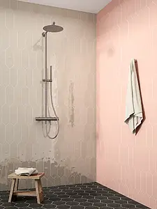 Background tile, Effect unicolor, Color beige, Ceramics, 10x30 cm, Finish glossy