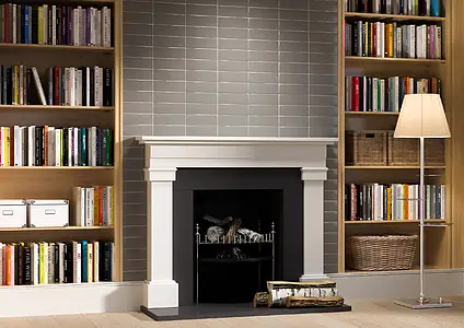 Background tile, Effect unicolor, Color grey, Ceramics, 7.5x23 cm, Finish glossy