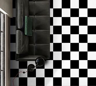 Background tile, Effect unicolor, Color black, Glazed porcelain stoneware, 25x25 cm, Finish Honed