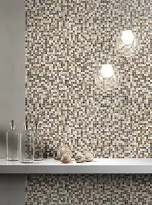 Mosaic tile, Effect stone,other stones, Color multicolor, Glazed porcelain stoneware, 25x25 cm, Finish Honed