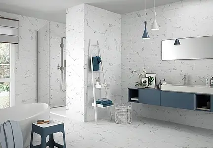 Background tile, Effect stone,calacatta, Color white, Glazed porcelain stoneware, 33x66 cm, Finish Honed