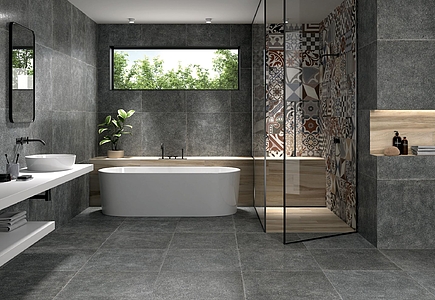 Background tile, Effect faux encaustic tiles,terrazzo, Color multicolor, Style patchwork, Glazed porcelain stoneware, 25x25 cm, Finish matte