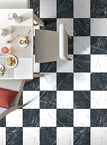 Background tile, Effect stone,other marbles, Color black, Glazed porcelain stoneware, 50x50 cm, Finish Honed