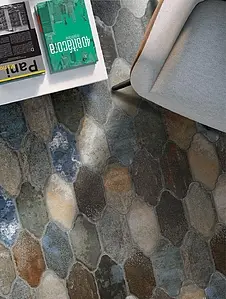 Bakgrundskakel, Färg flerfärgade, Stil patchwork, Glaserad granitkeramik, 16x33 cm, Yta matt