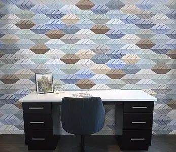Background tile, Color multicolor, Style patchwork, Glazed porcelain stoneware, 17x33 cm, Finish matte