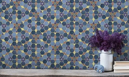 Bakgrundskakel, Färg flerfärgade, Stil orientalisk, Glaserad granitkeramik, 22x25 cm, Yta matt