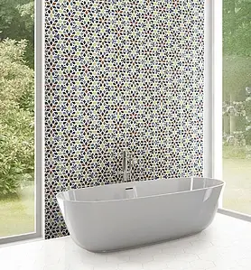 Bakgrundskakel, Färg flerfärgade, Stil orientalisk, Glaserad granitkeramik, 22x25 cm, Yta Satinerat