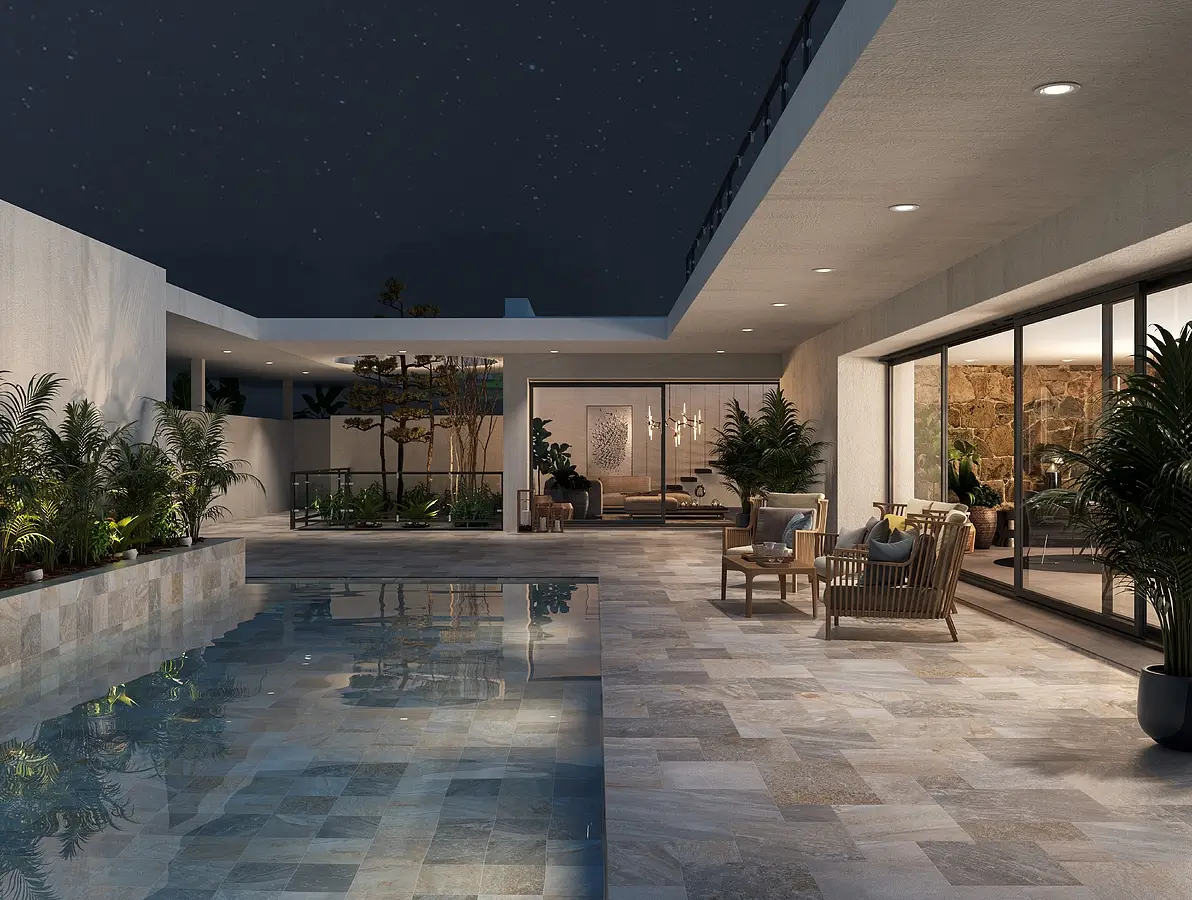 Background tile, Effect other stones, Color beige,grey, Glazed porcelain stoneware, 44x66 cm, Finish antislip