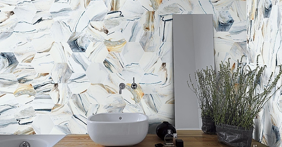 Background tile, Color multicolor, Glazed porcelain stoneware, 22x25 cm, Finish matte