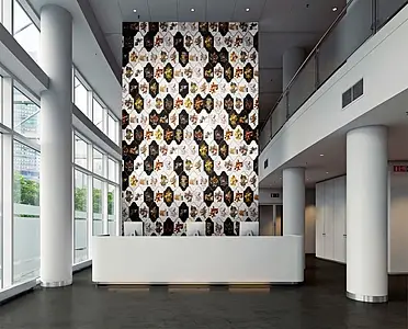 Carrelage, Teinte multicolore, Style patchwork, Grès cérame émaillé, 16x33 cm, Surface Satinée