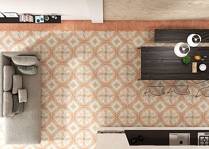 Pompei Porcelain Tiles produced by Codicer 95, Concrete effect, faux encaustic tiles