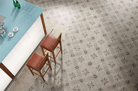 Pompei Porcelain Tiles produced by Codicer 95, Concrete effect, faux encaustic tiles