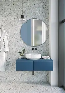 Bakgrunnsflis, Effekt terrazzo, Farge grå, Glasert porselenssteintøy, 66x66 cm, Overflate matt