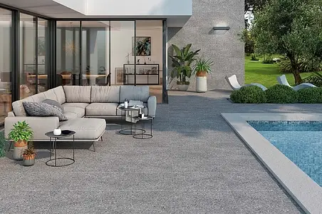 Carrelage, Effet terrazzo, Teinte grise, Grès cérame émaillé, 66x66 cm, Surface mate