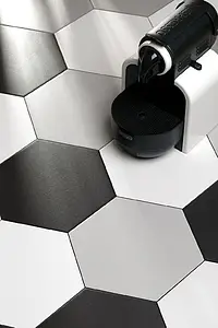 Background tile, Effect unicolor, Color black, Glazed porcelain stoneware, 22x25 cm, Finish antislip