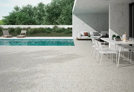 Basistegels, Effect terrazzo look, Kleur witte, Geglazuurde porseleinen steengoed, 66x66 cm, Oppervlak antislip