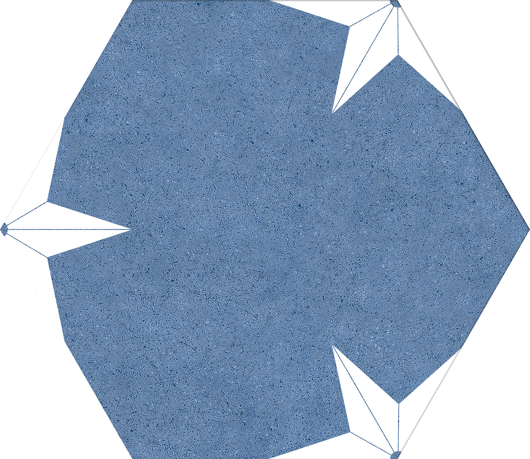 Carrelage Stella Hex 25 de Codicer, Grès cérame émaillé, 22x25 cm, Surface Satinée, Teinte bleu clair, 