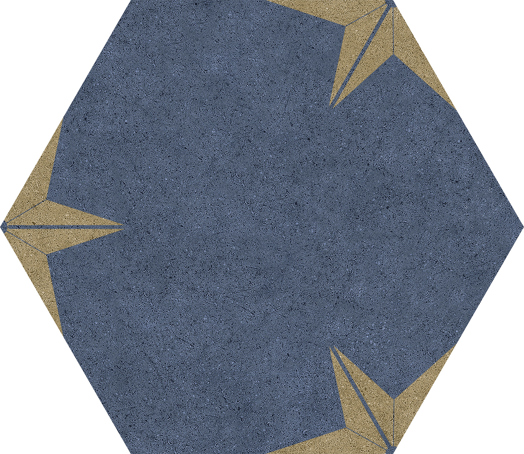 Carrelage Stella Hex 25 de Codicer, Grès cérame émaillé, 22x25 cm, Surface Satinée, Teinte bleue, 