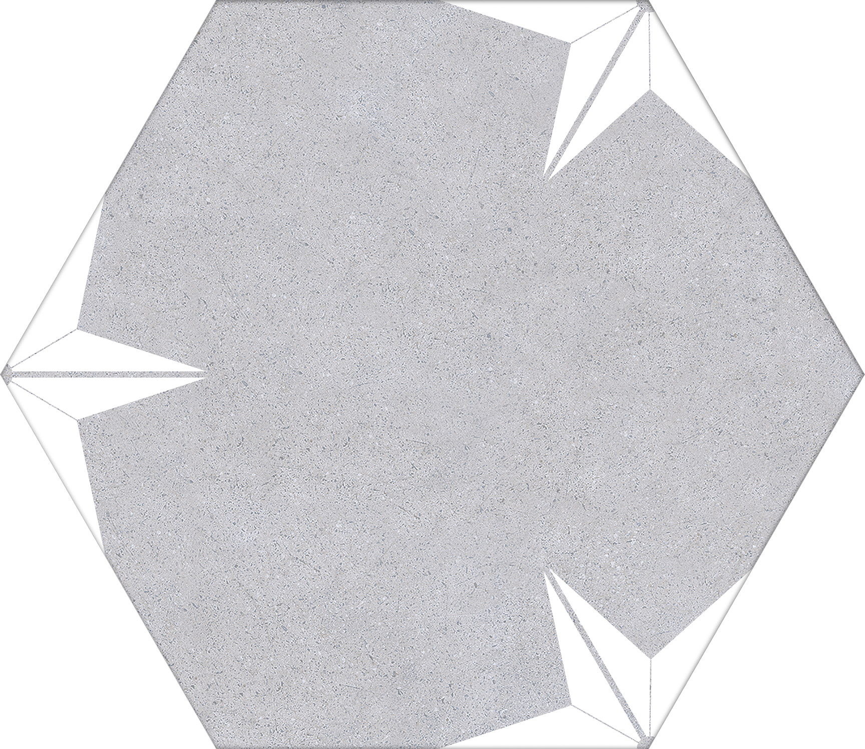 Carrelage Stella Hex 25 de Codicer, Grès cérame émaillé, 22x25 cm, Surface Satinée, Teinte grise, 