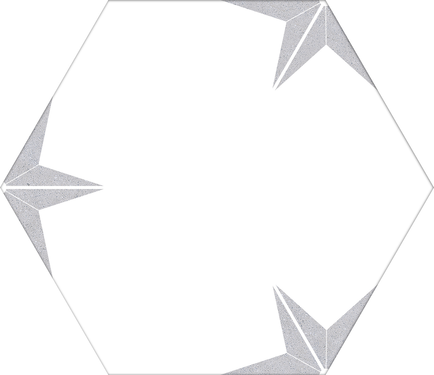 Carrelage Stella Hex 25 de Codicer, Grès cérame émaillé, 22x25 cm, Surface Satinée, Teinte blanche, 