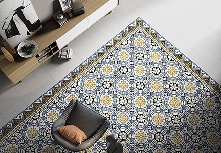 Background tile, Effect faux encaustic tiles, Color multicolor, Glazed porcelain stoneware, 25x25 cm, Finish matte