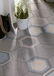 Traffic Hex 25 Porcelain Tiles produced by Codicer 95, Stone effect