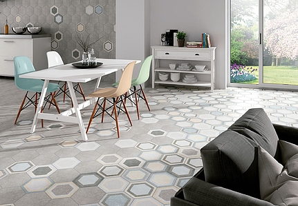 Traffic Hex 25 Porcelain Tiles produced by Codicer 95, Stone effect