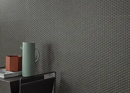 Grundflise, Effekt beton, Farve sort, Keramik, 29.5x59.5 cm, Overflade mat