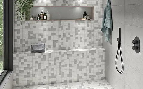 Mosaic tile, Effect other stones, Color grey, Glazed porcelain stoneware, 30x30 cm, Finish matte