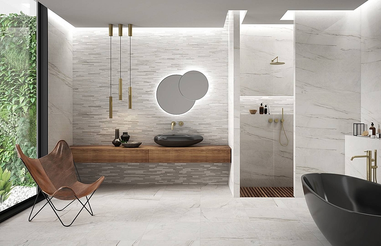 Mystic White • Azulejos Suelo Baño • Marble Colección