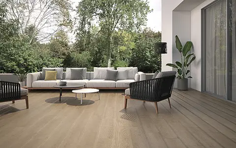 Background tile, Effect wood, Color beige,brown, Glazed porcelain stoneware, 21.8x84 cm, Finish antislip