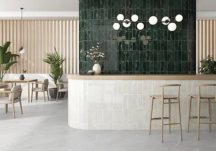 Background tile, Effect unicolor, Color green, Glazed porcelain stoneware, 9.5x29.5 cm, Finish glossy