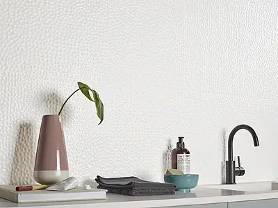 Background tile, Effect unicolor, Color white, Ceramics, 39.6x119.2 cm, Finish Honed
