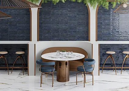 Background tile, Effect unicolor, Color navy blue, Style zellige, Ceramics, 29.5x59.5 cm, Finish glossy