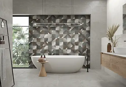 Background tile, Effect metal, Color grey, Glazed porcelain stoneware, 29.5x59.5 cm, Finish matte