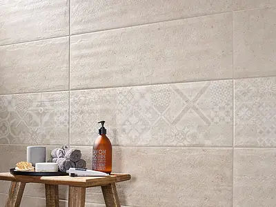 Hintergrundfliesen, Optik stein, Farbe beige, Keramik, 25x75 cm, Oberfläche matte