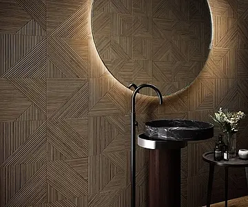 Background tile, Effect wood, Color brown, Ceramics, 31.6x100 cm, Finish matte