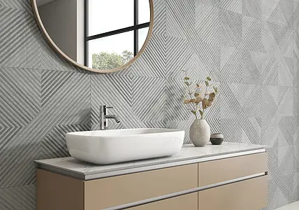 Azulejo de fundo, Efeito madeira, Cor cinzento, Grés porcelânico vidrado, 59.5x59.5 cm, Superfície mate