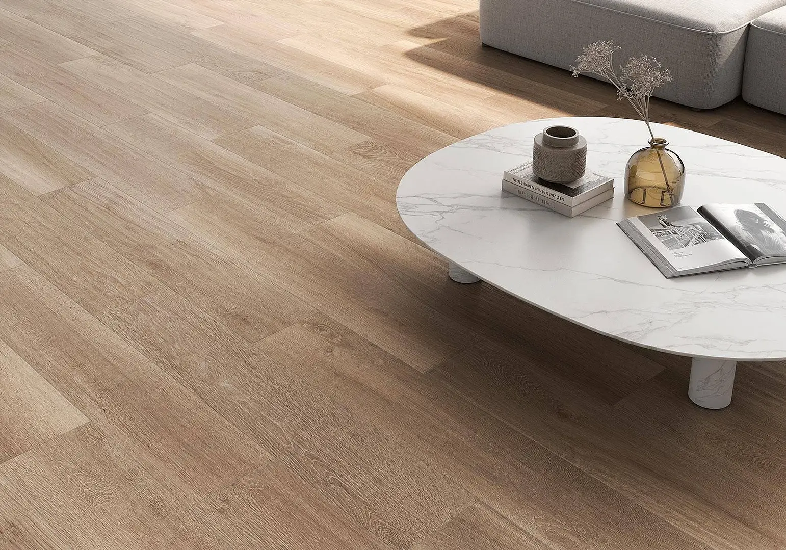 Background tile, Effect wood, Color brown, Glazed porcelain stoneware, 23x120 cm, Finish antislip