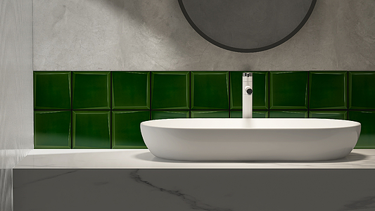 Background tile, Effect unicolor, Color green, Ceramics, 15x15 cm, Finish glossy