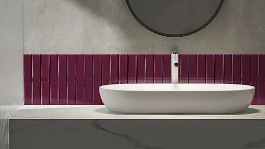 Effect unicolor, Color violet, Background tile, Ceramics, 5x15 cm, Finish glossy