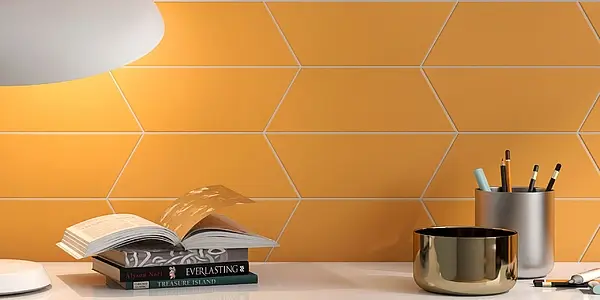 Hintergrundfliesen, Optik unicolor, Farbe orange, Keramik, 10x30 cm, Oberfläche matte